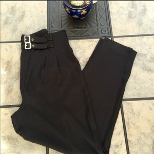 Bebe High Waisted Pants with Buckles NWT